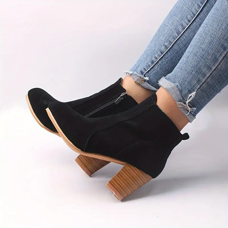 ORTHOPEDIC CHUNKY HEEL ANKLE BOOTS