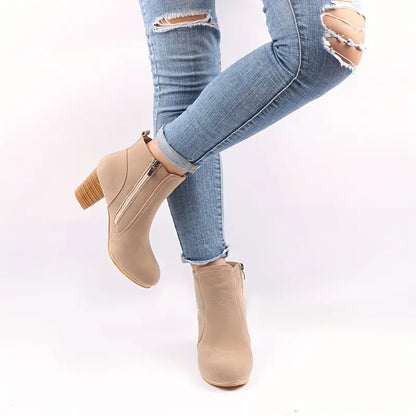 ORTHOPEDIC CHUNKY HEEL ANKLE BOOTS