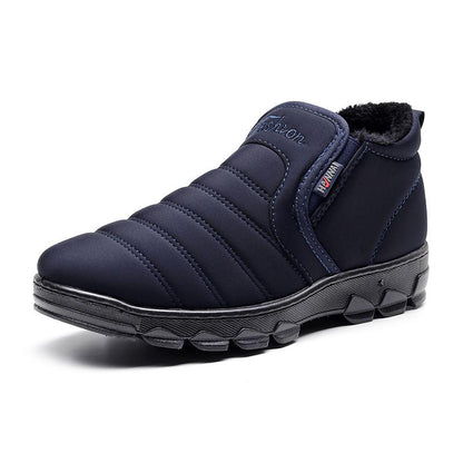 Men's new fashion waterproof and velvet warm non-slip middle-aged winter snow cotton shoes