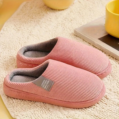 CASUAL SOLID COLOR SOFT COZY HOUSE SLIPPERS