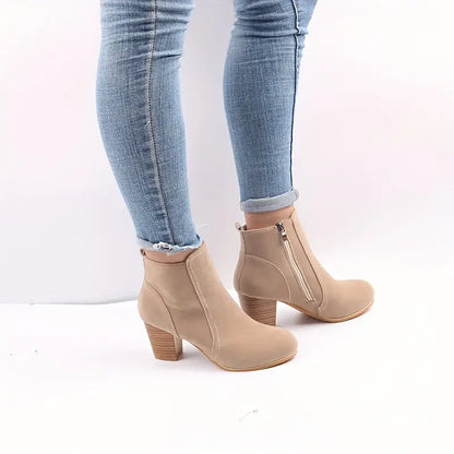 ORTHOPEDIC CHUNKY HEEL ANKLE BOOTS