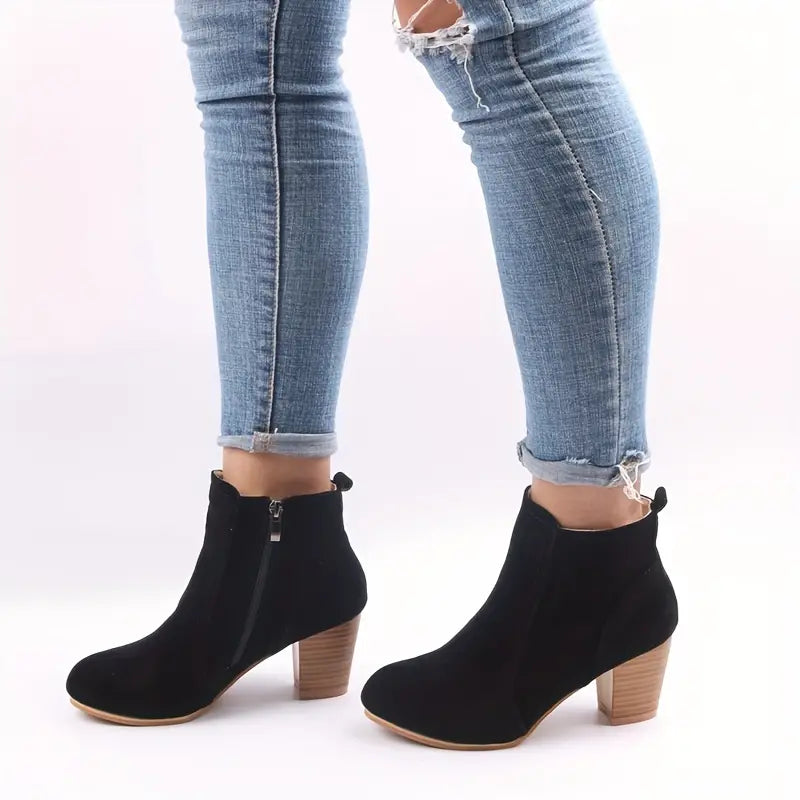 ORTHOPEDIC CHUNKY HEEL ANKLE BOOTS