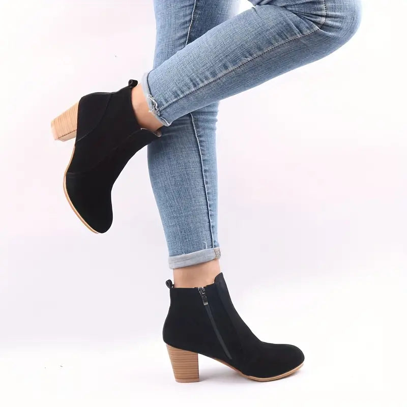 ORTHOPEDIC CHUNKY HEEL ANKLE BOOTS