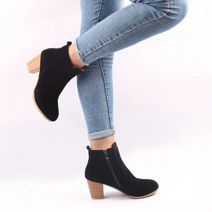 ORTHOPEDIC CHUNKY HEEL ANKLE BOOTS