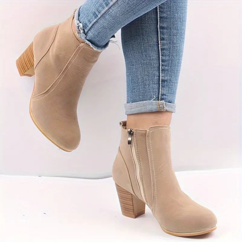 ORTHOPEDIC CHUNKY HEEL ANKLE BOOTS