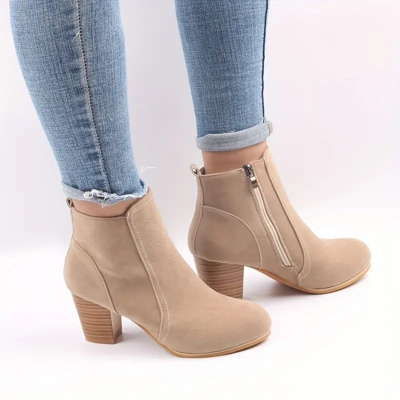 ORTHOPEDIC CHUNKY HEEL ANKLE BOOTS