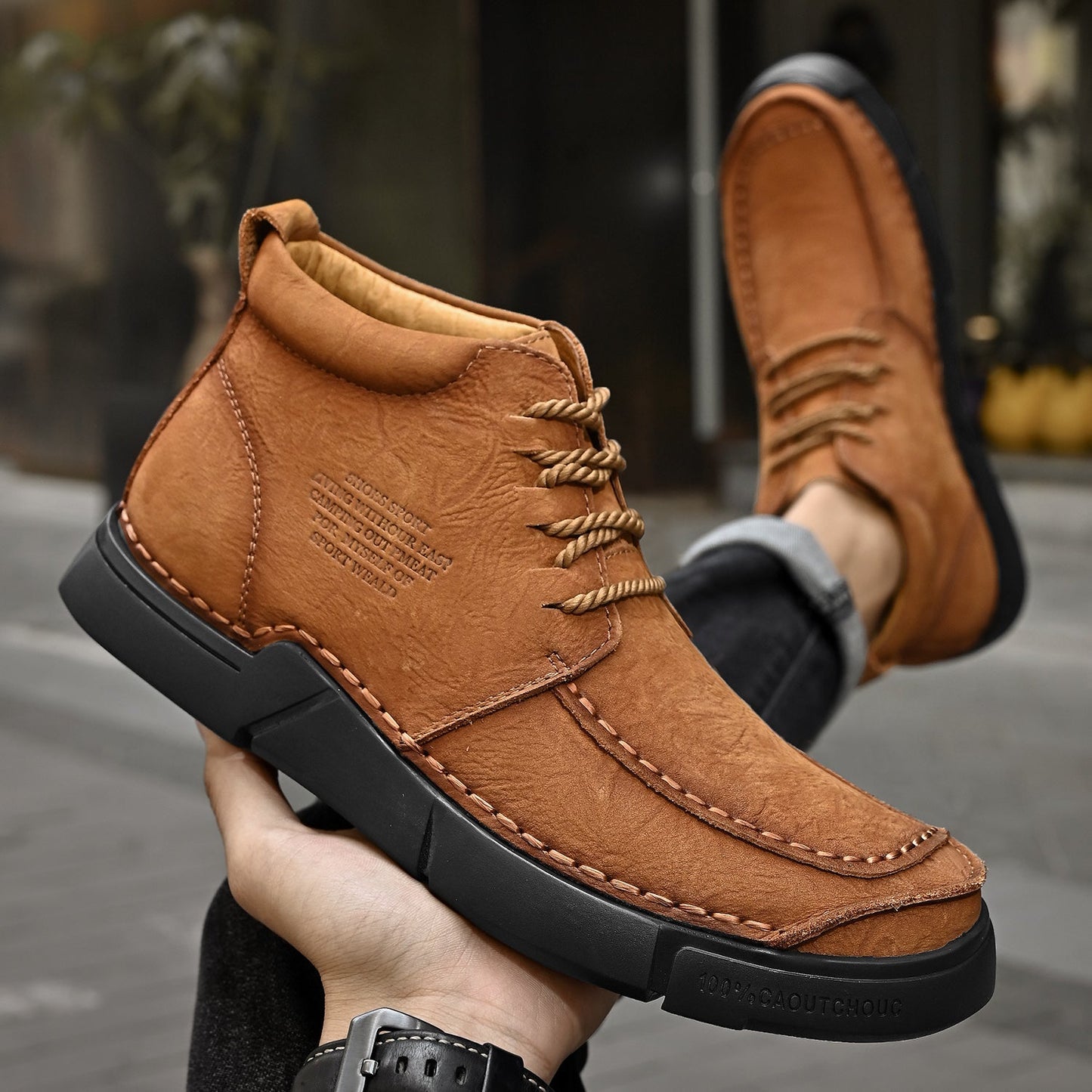 Brave Shoes™ -Winter men's casual leather shoes with leather soft soles and high top leather shoes