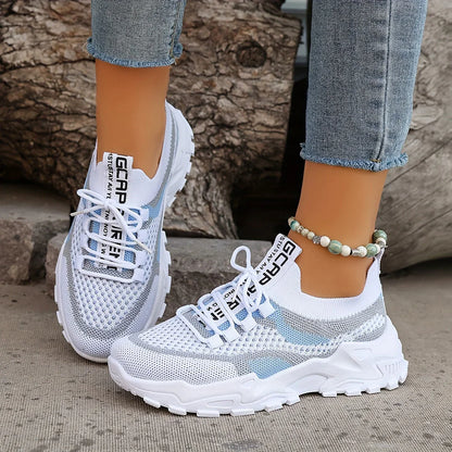 ORTHOPEDIC BREATHABLE LACE UP MESH SNEAKERS