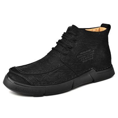 Brave Shoes™ -Winter men's casual leather shoes with leather soft soles and high top leather shoes