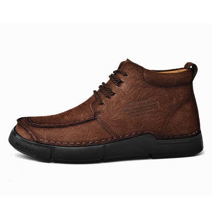 Brave Shoes™ -Winter men's casual leather shoes with leather soft soles and high top leather shoes