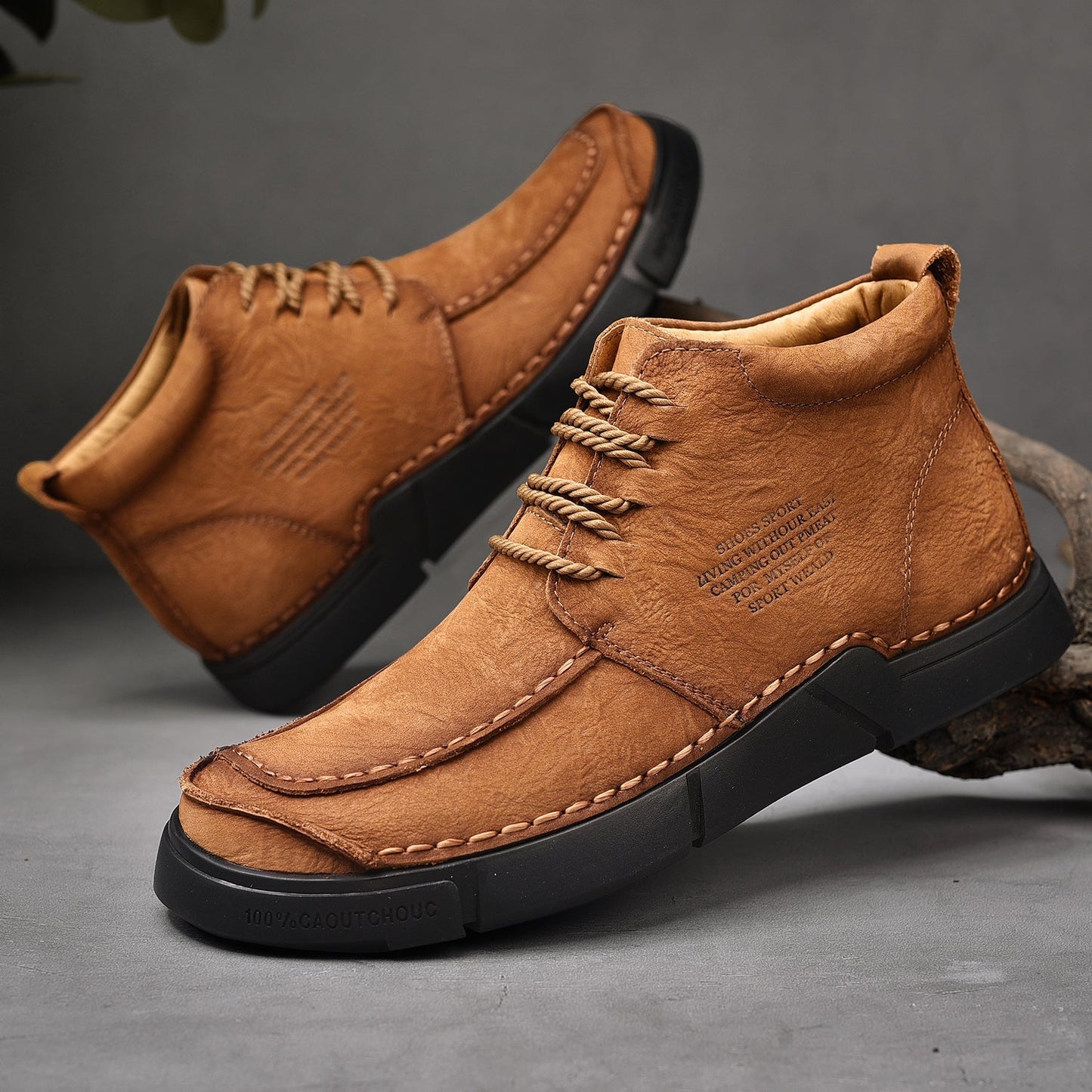 Brave Shoes™ -Winter men's casual leather shoes with leather soft soles and high top leather shoes