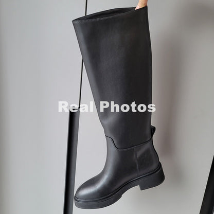 Ins ZA Genuine Leather Knee High Boots