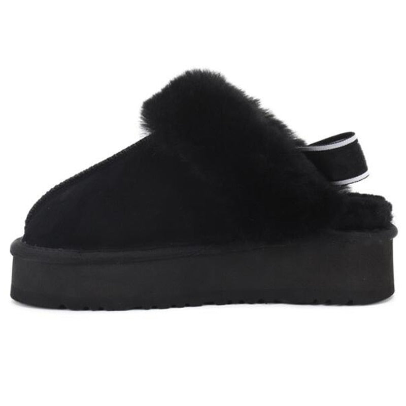 Plush Cotton Slippers Women