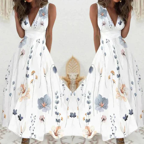 YARA™ - STYLISH WHITE FLORAL DRESS