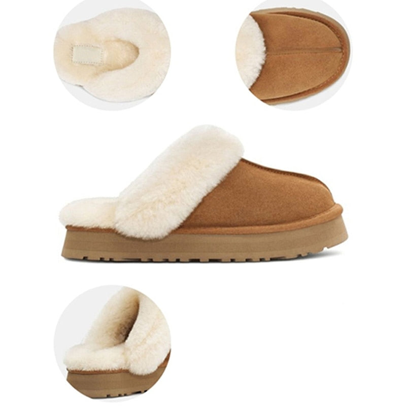 Plush Cotton Slippers Women