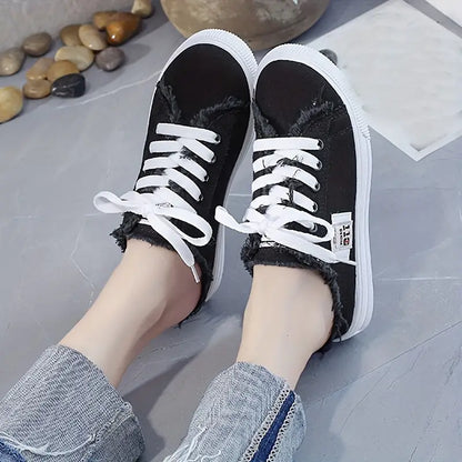 TRENDY ROUND TOE SLIP-ON CANVAS SHOES