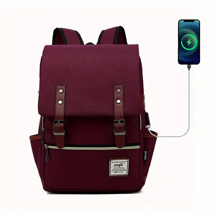 EMMA™ VINTAGE NYLON LAPTOP BACKPACK