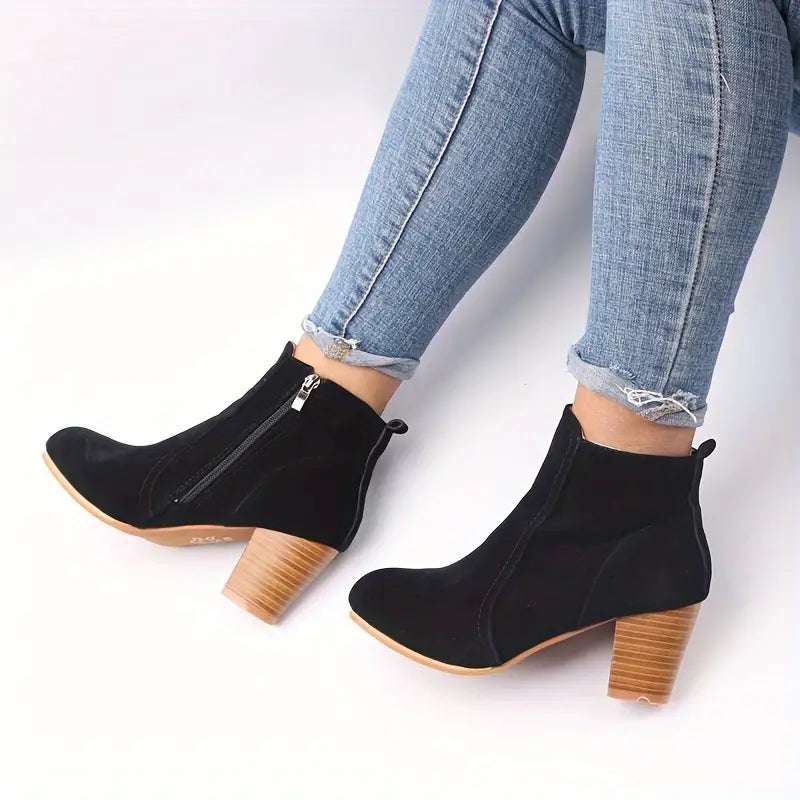 ORTHOPEDIC CHUNKY HEEL ANKLE BOOTS