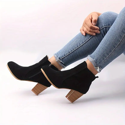 ORTHOPEDIC CHUNKY HEEL ANKLE BOOTS