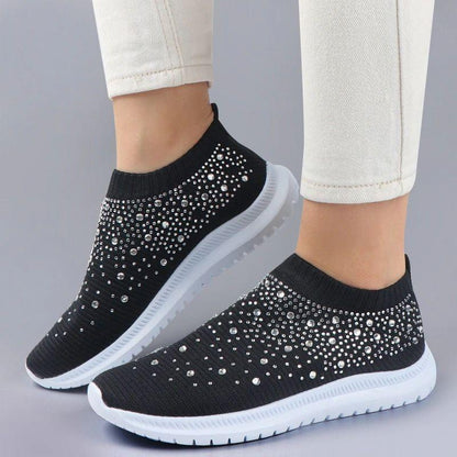 [#1 TRENDING SUMMER 2022]  Women's Crystal Breathable Orthopedic Slip On Walking Shoes