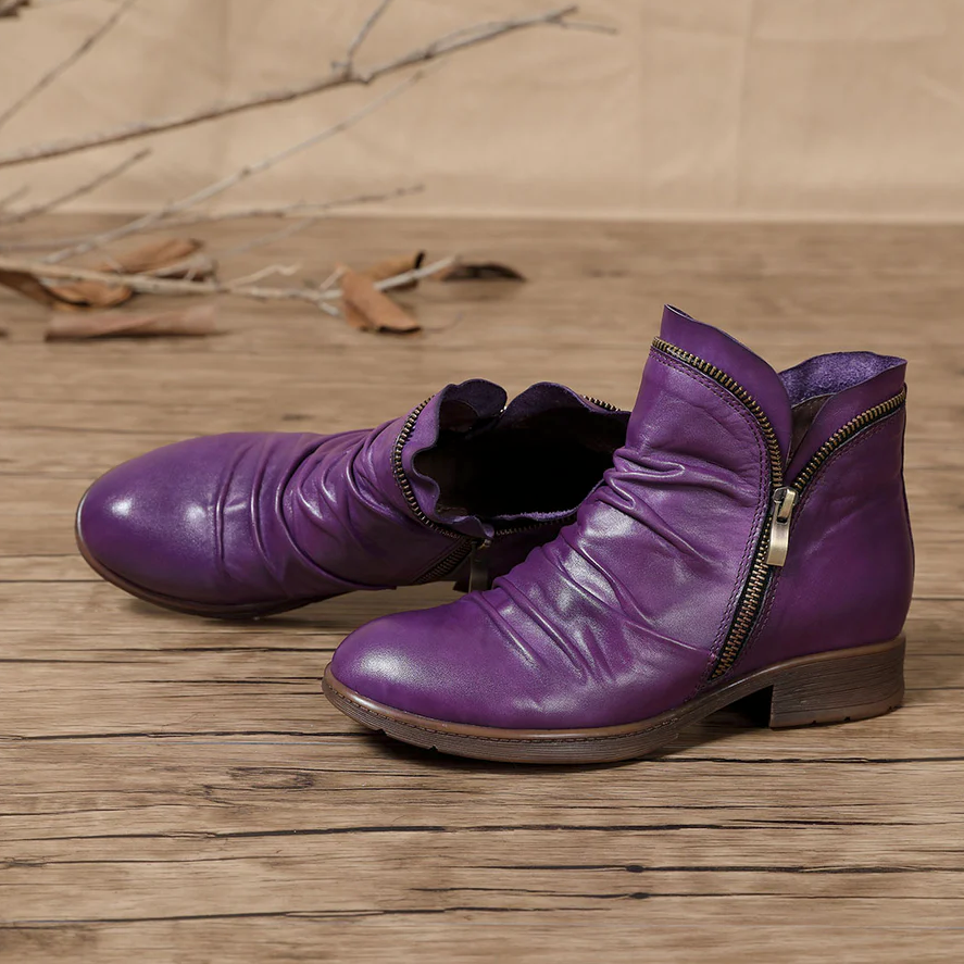 fashion cosy ankle leather boots