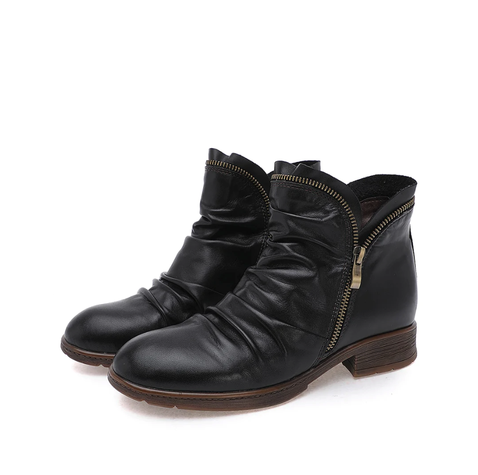 fashion cosy ankle leather boots