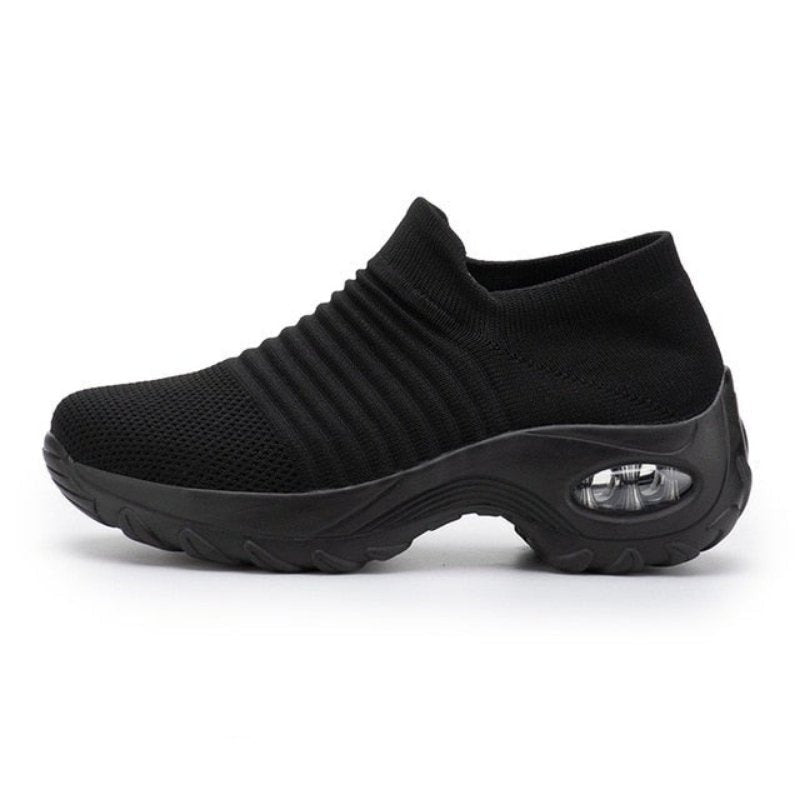 Breathable No-Tie Stretch Shoes - Black