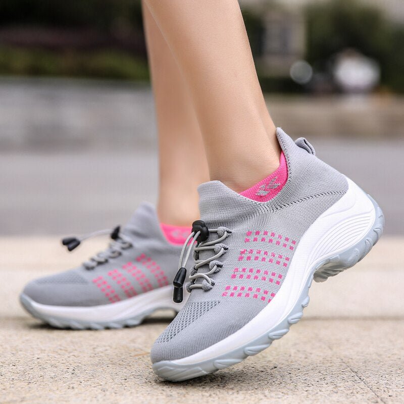 Ortho Stretch Cushion Shoes - Gray Pink